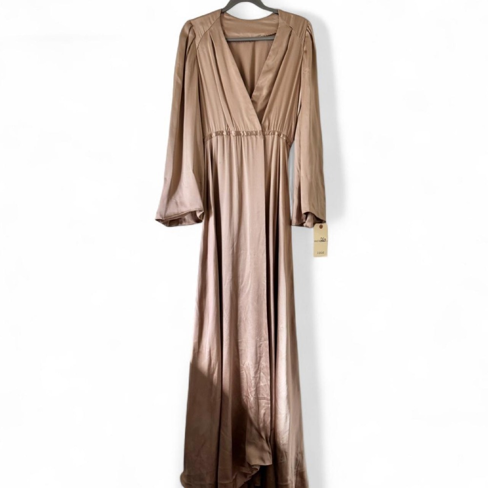 1960s Film Costume Dressing Gown Mauve Pink Satin Robe Wrap Dress Vintage